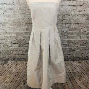 J. CREW Strapless 100% Silk Taupe Dress